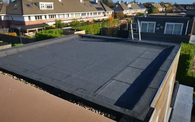 plat dak voorzien van nieuw leer